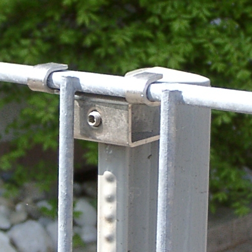 Zaunpfosten kpl. als Mittelpfosten, Zaunhöhe 1600 mm, grau