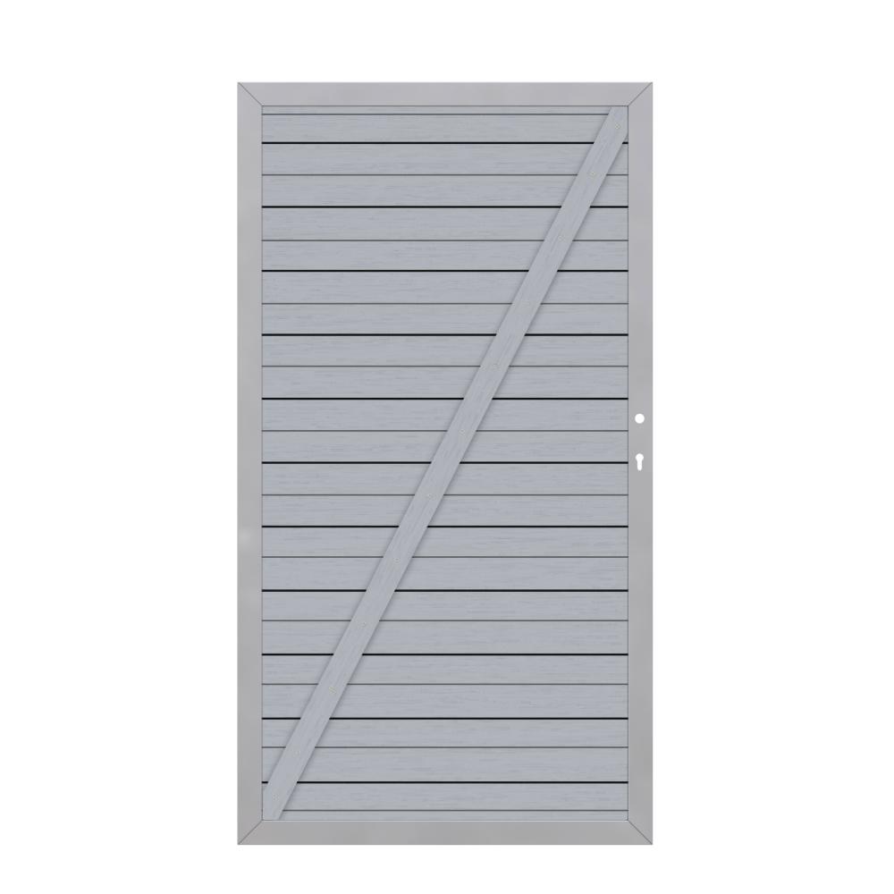 Sichtschutz Toranlage WPC Classic 0980 x 1800 mm 1flgl. grau/silber DIN links