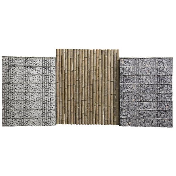 Sichtschutz Bamboo Montageblech Gabionen