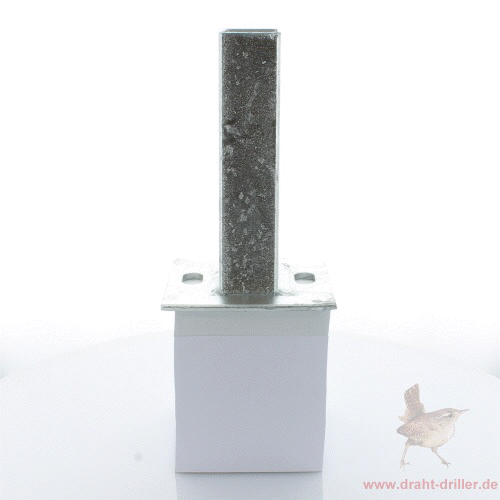 Bodenplatte für Rechteckrohr 60x40mm, auf L-Steine, verzinkt