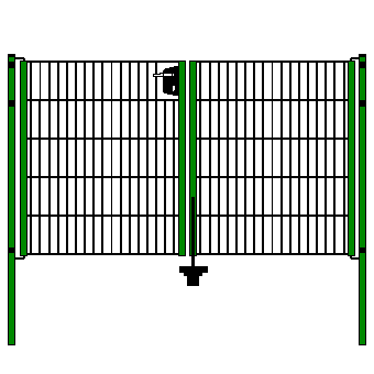 Gartentor 2-flgl. 1980x2030 mm grün, LGT 1