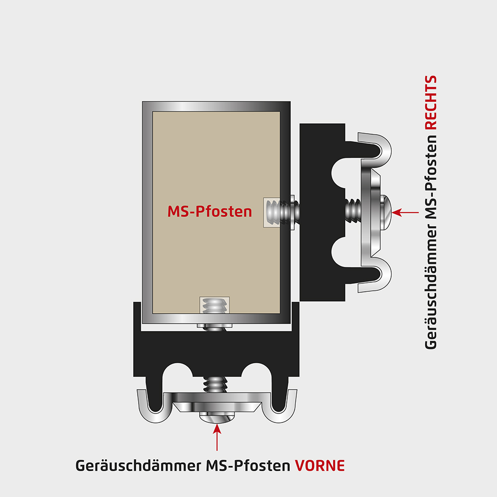 Höhe 1030 mm Wahlfarbe, Zaunpfosten Typ MS Eck