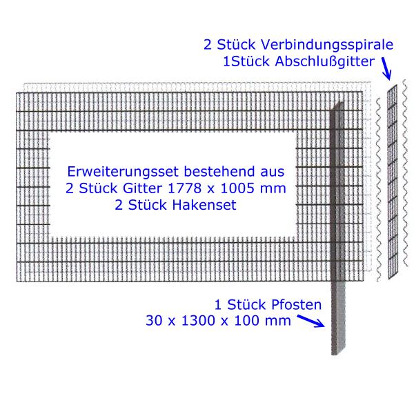 Paravento Mauer 1778 x 1005 x 120 mm Erweiterungsset