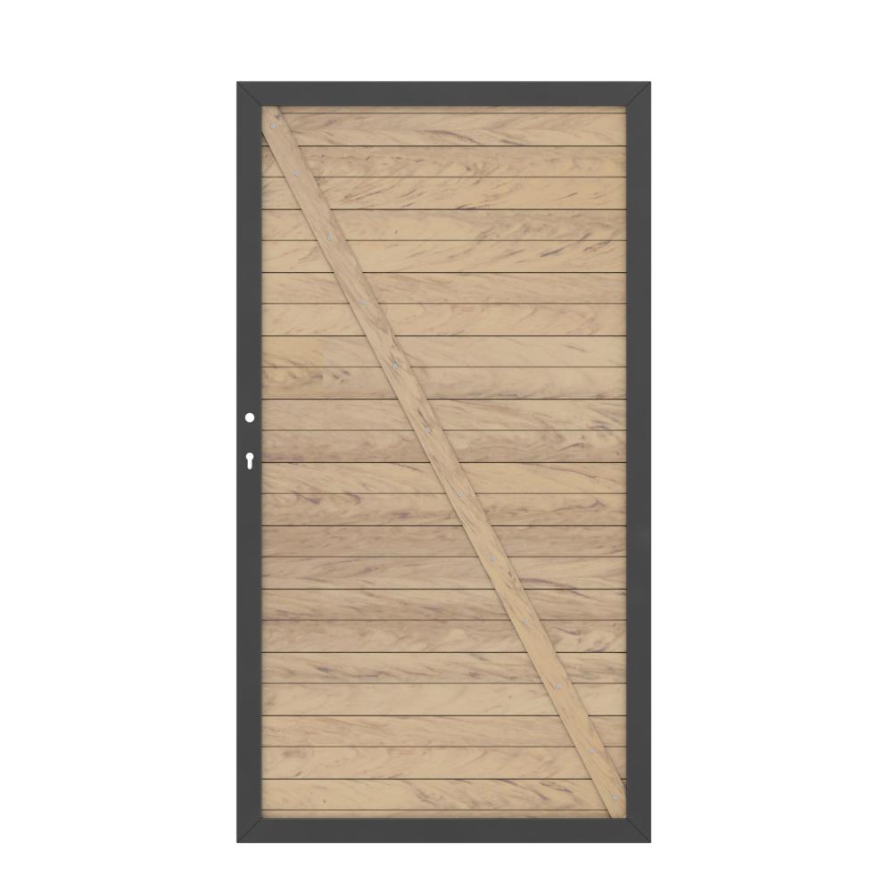 Tor WPC Classic 0980 x 1800 mm 1flgl. sand/anthrazit DIN rechts