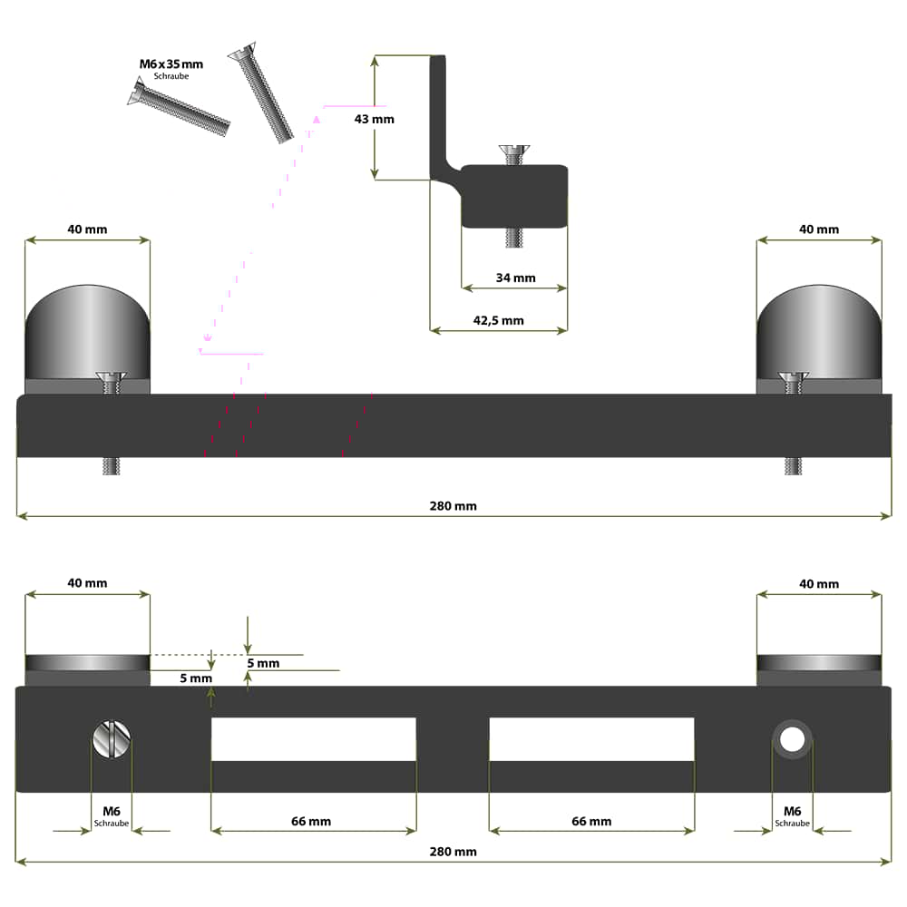 Toranschlag Topcolor PVC schwarz