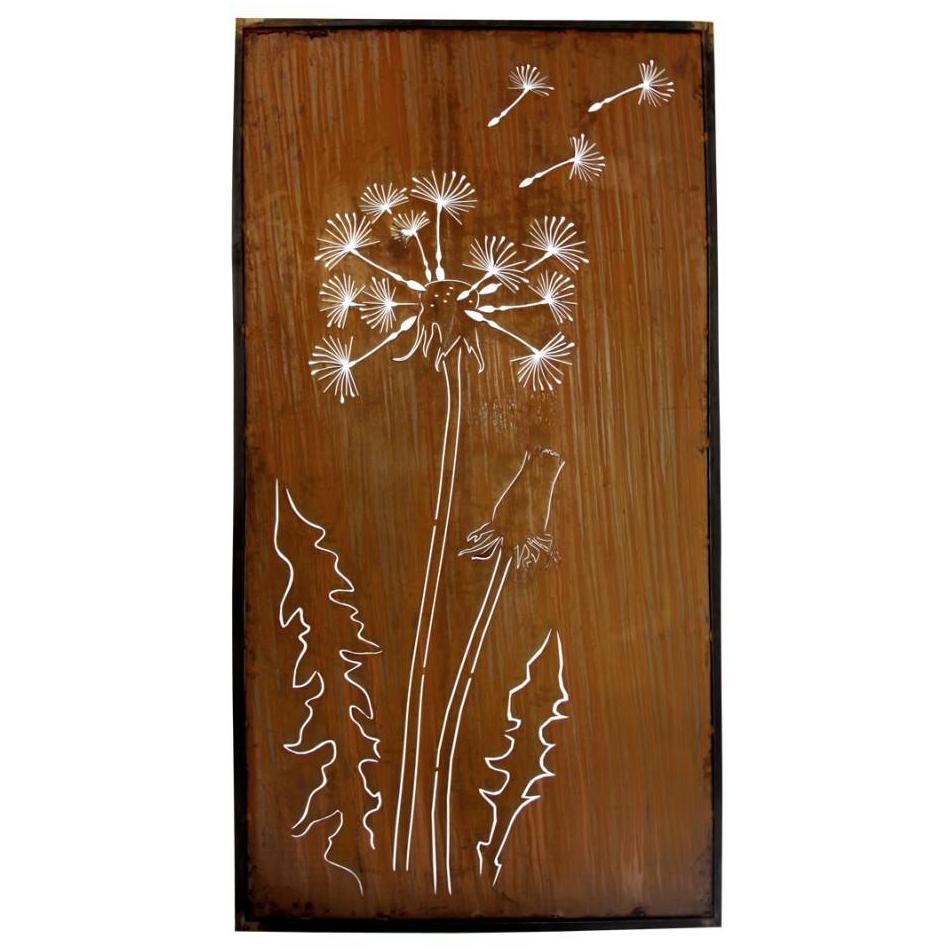 Rost Paravent 1000 x 2000 mm Pusteblume