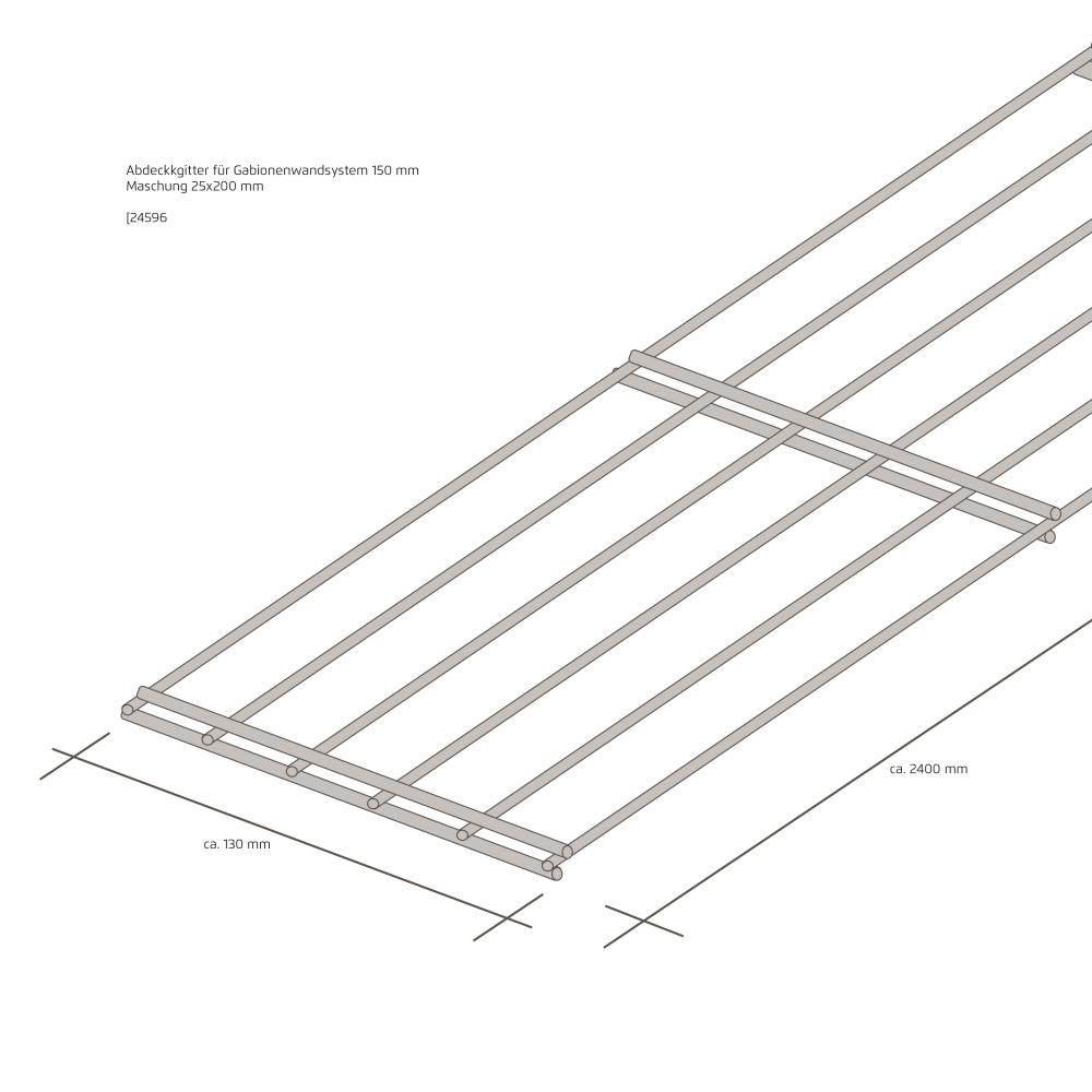 Wandsystem 150 mm Abdeckgitter mit Klammerset