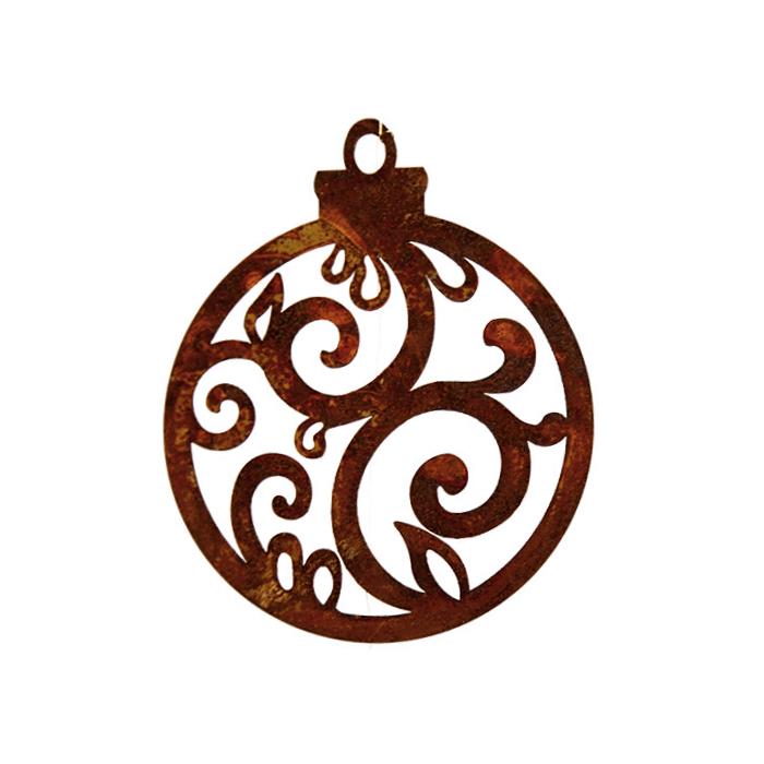 Rost Braockkugel Christbaumkugel zum Hängen 100 mm