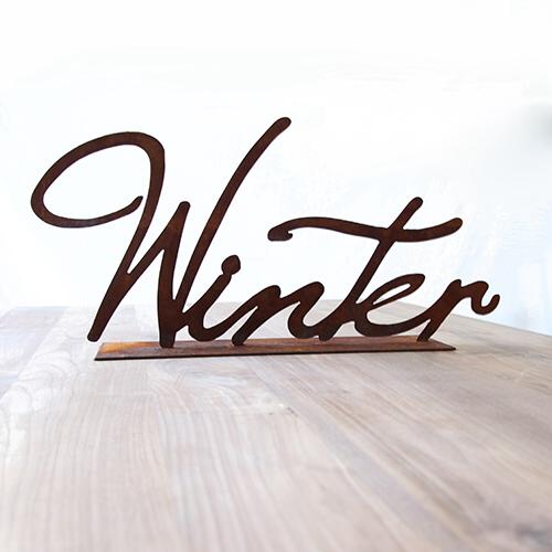 Rost Schild Winter 590 x 280 mm auf Platte
