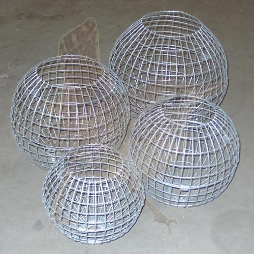 Gabionentopf Design Kugel, 4 Stück als Set