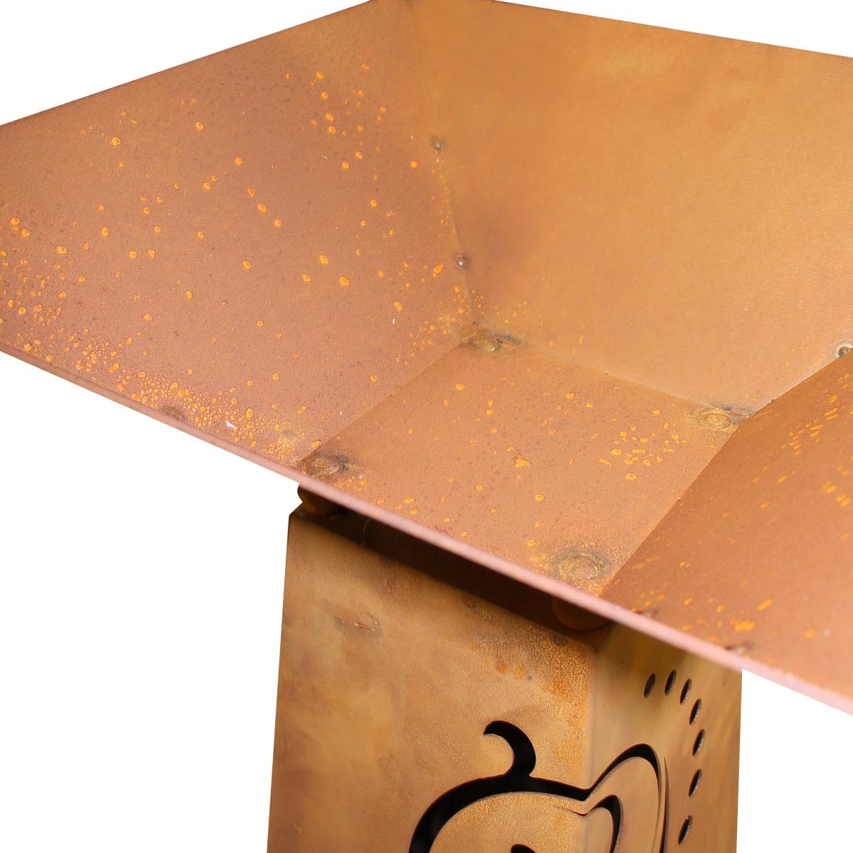Rost Säule - 300 x 1165 x 300 mm TRAPEZ inkl. Schale