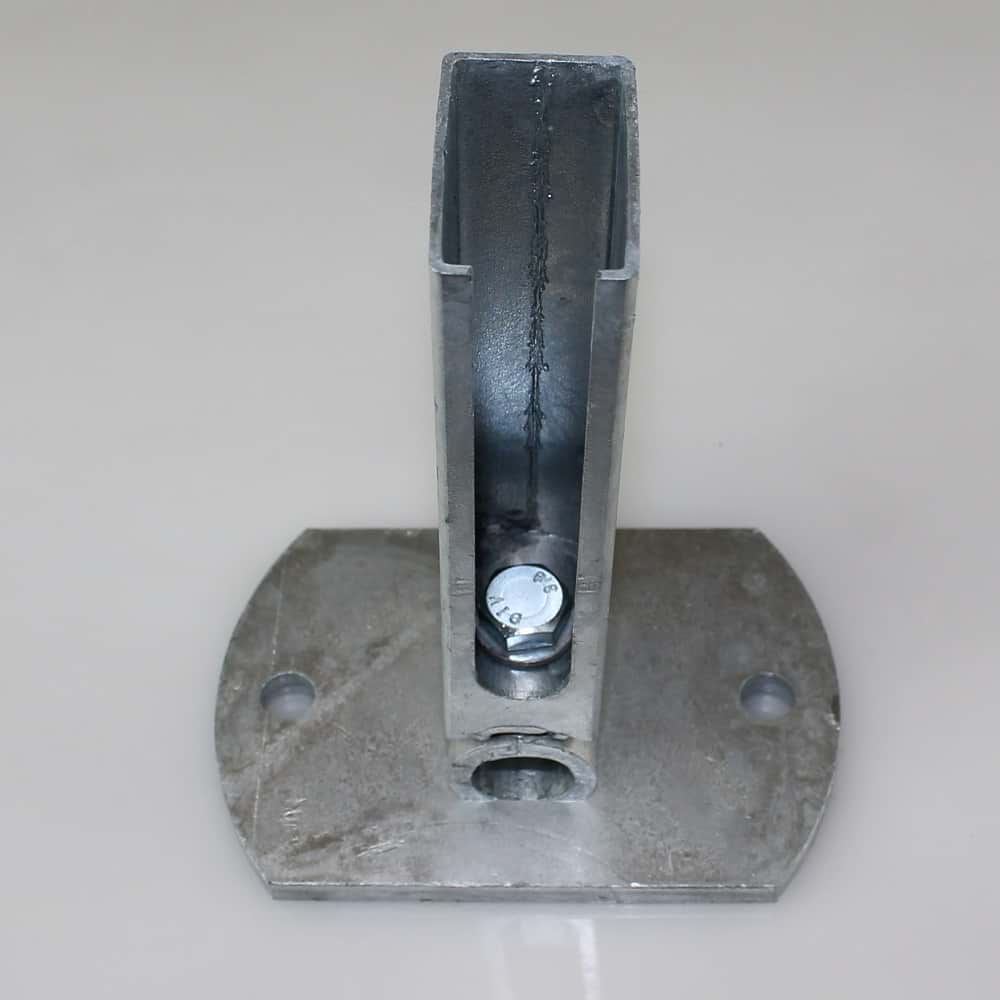 Bodenplatte für Rechteckrohr 60x40mm, bis 1230 mm Flexi verzinkt