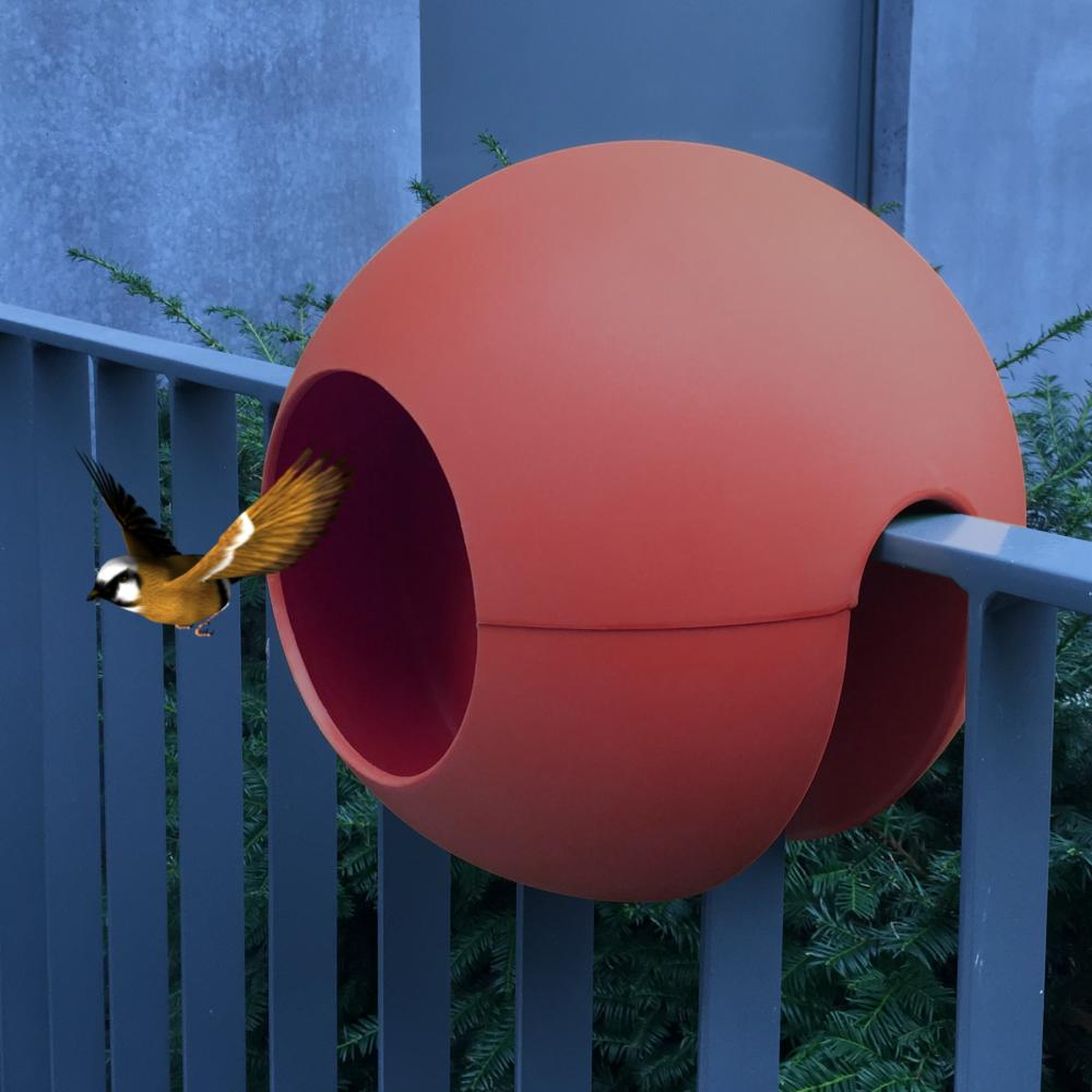 Vogel-Futterstelle Birdball Ø 300 mm rot