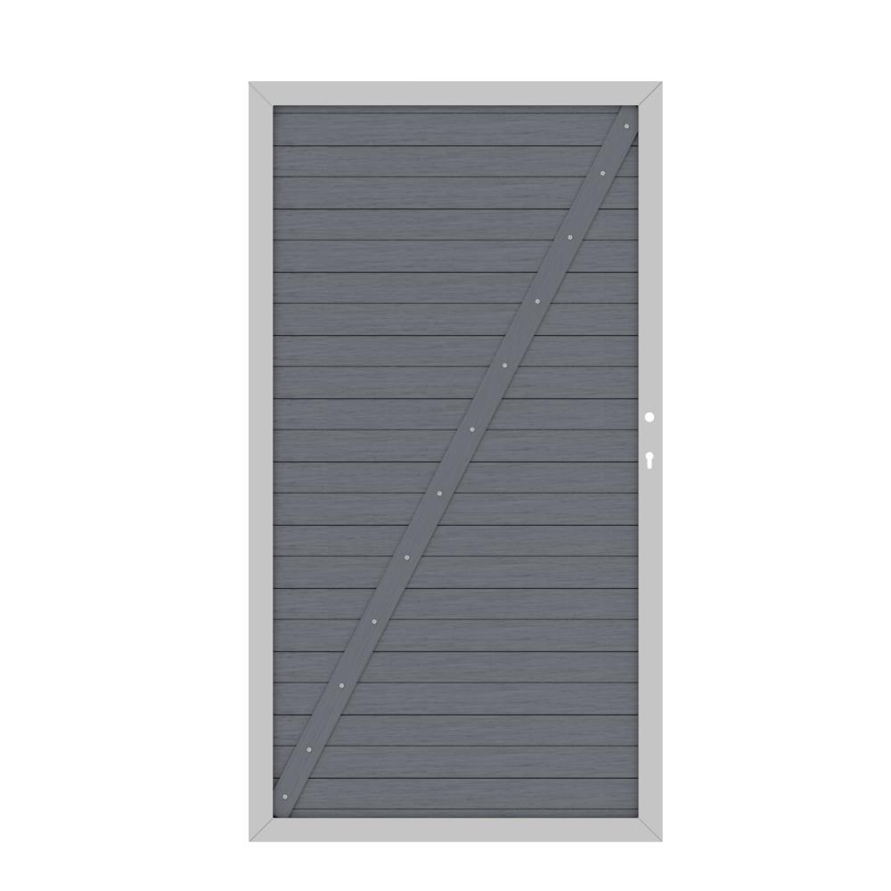 Tor WPC Classic 0980 x 1800 mm 1flgl. anthrazit/silber DIN links