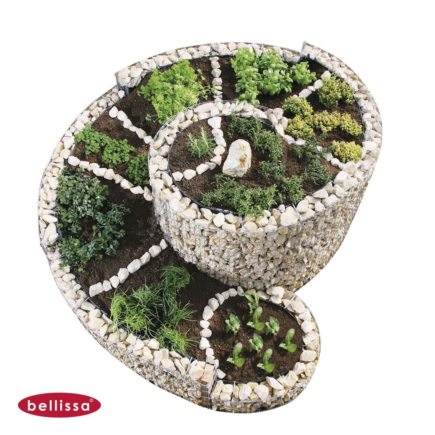Kräuterspirale Gabione 2000 x 1500 mm