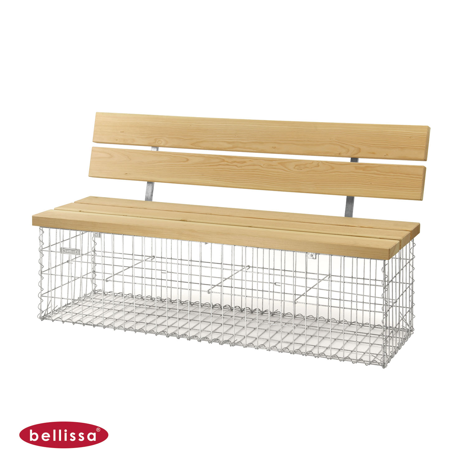Gabionenbank mit Rückenlehne calme 1550 x 440 x 400 mm