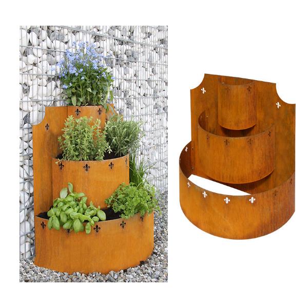 Kräuterpyramide Corten-Stahl - 600 x 600 x 300 mm