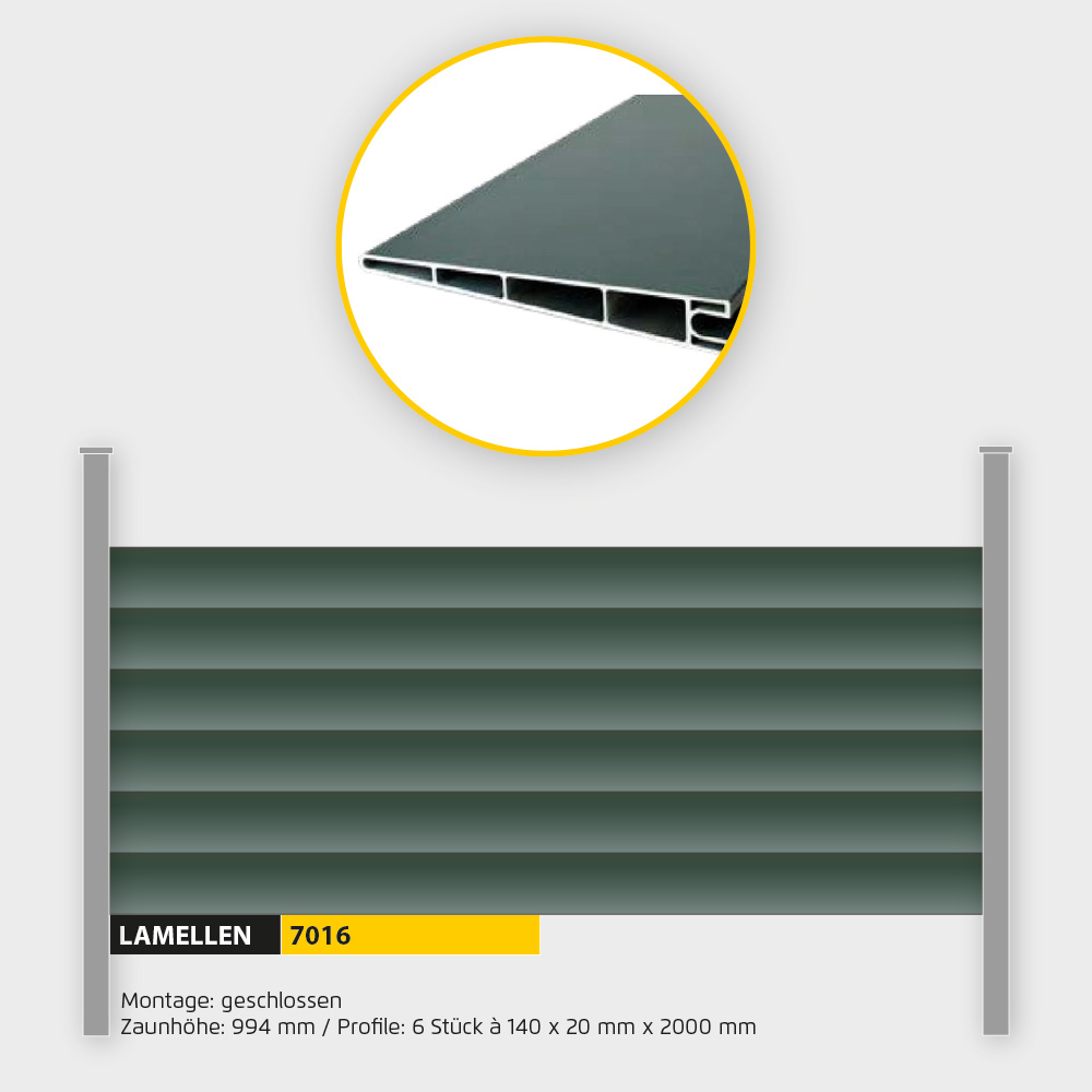 Füllung Aluminium Lamellen ZH 1000 mm Anthrazitgrau Füllung Aluminium Lamellen ZH 1000 mm Anthrazitgrau