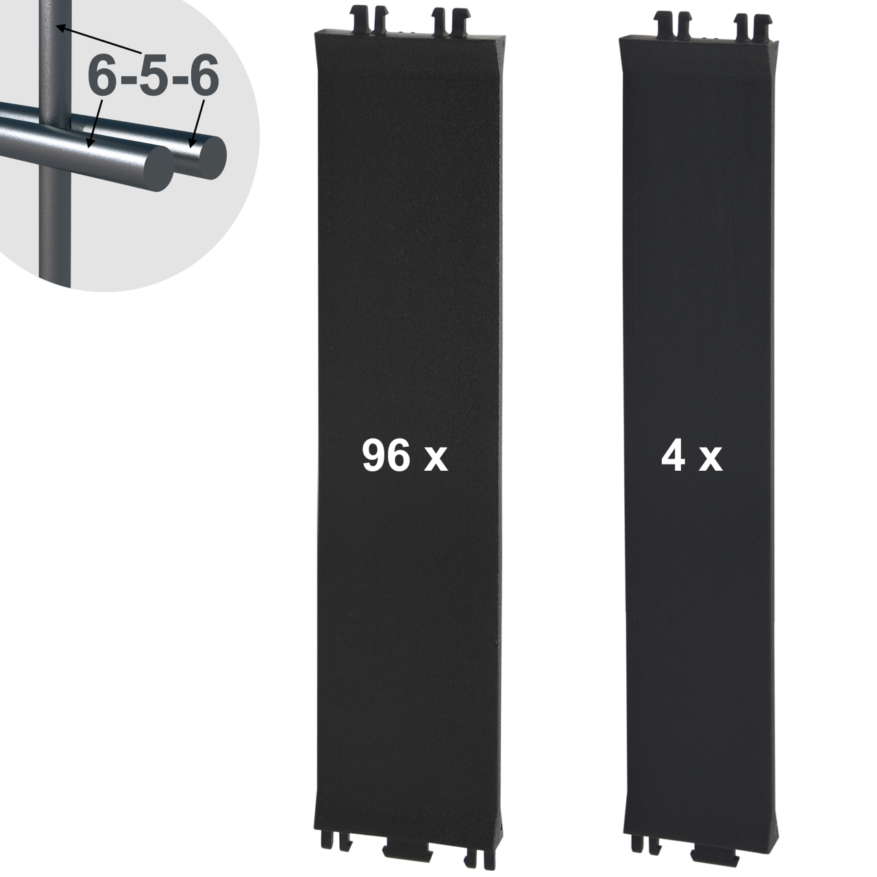 Sichtschutz Clips 6-5-6 mm Schwarz (100 Stück)