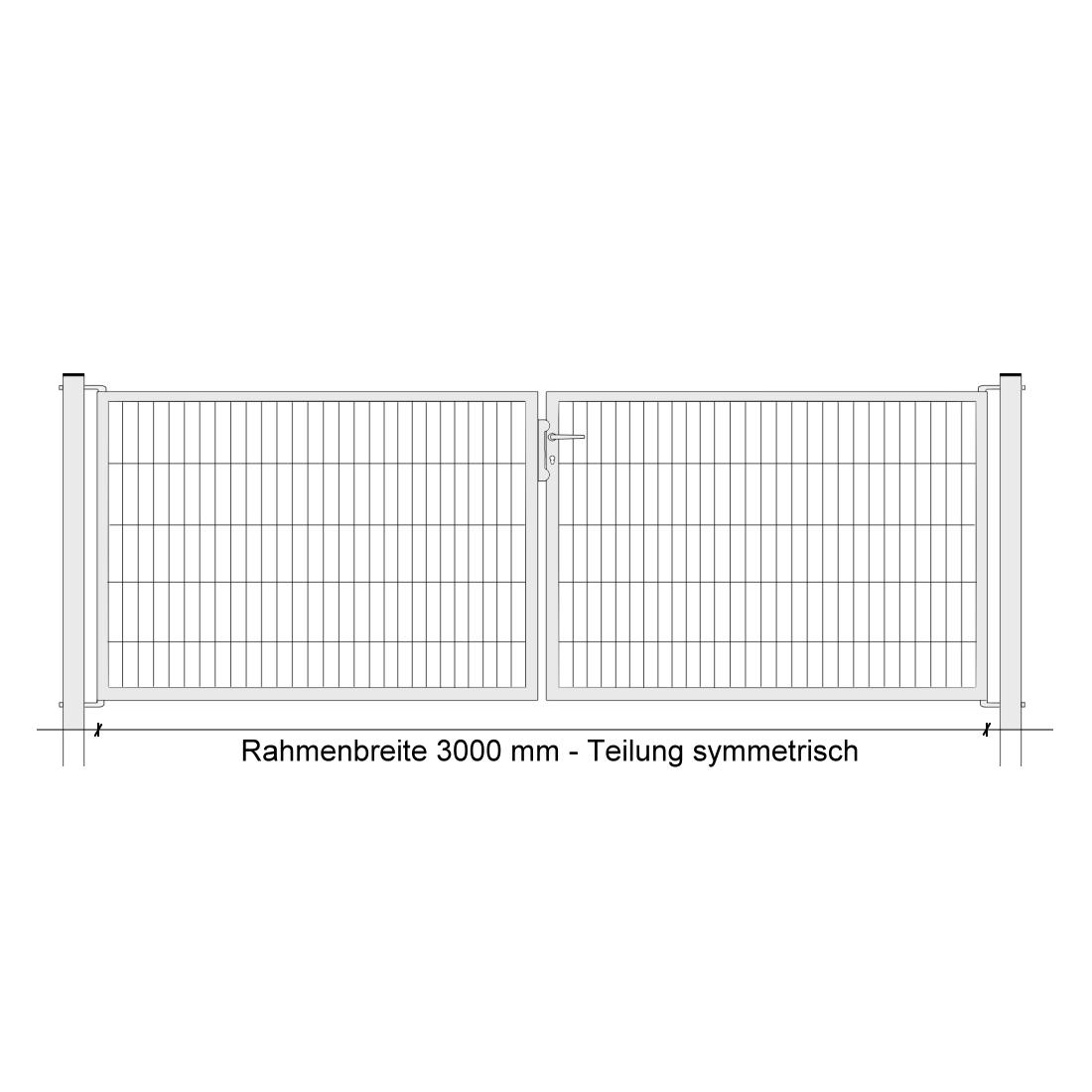 Industrie-Kombitor 1200x3000mm 2-flgl symmetrisch, verzinkt