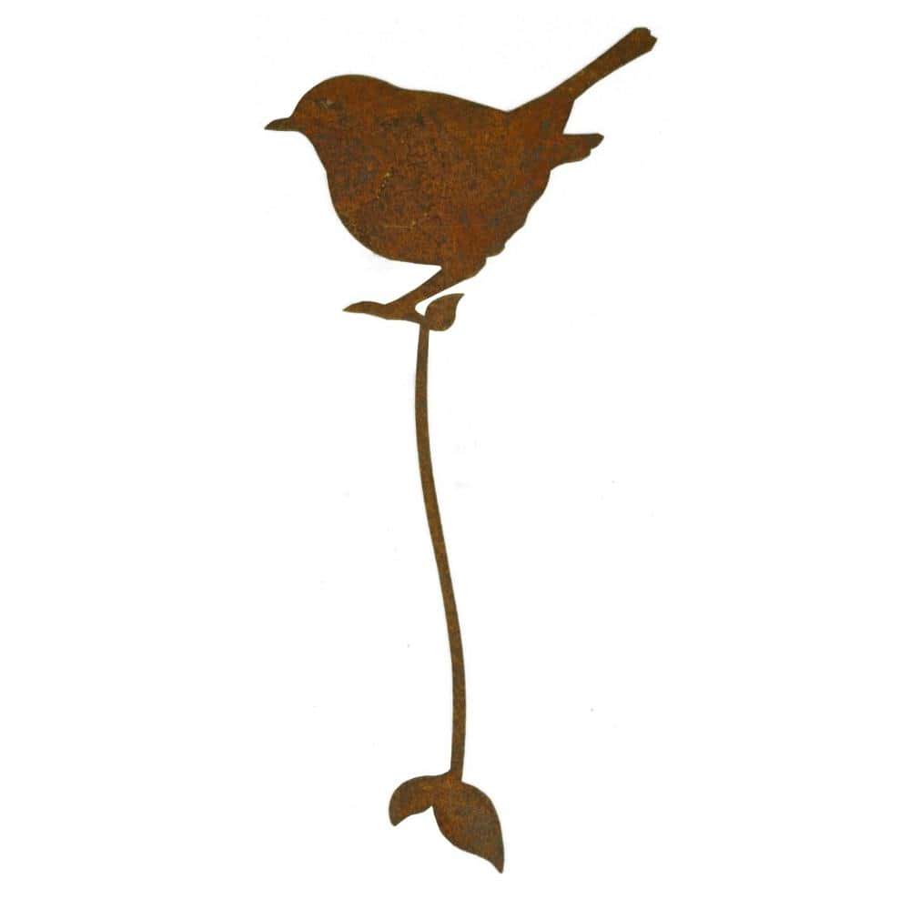Rost Astvogel Typ D - Zaunkönig stehend mit Befestigungsband