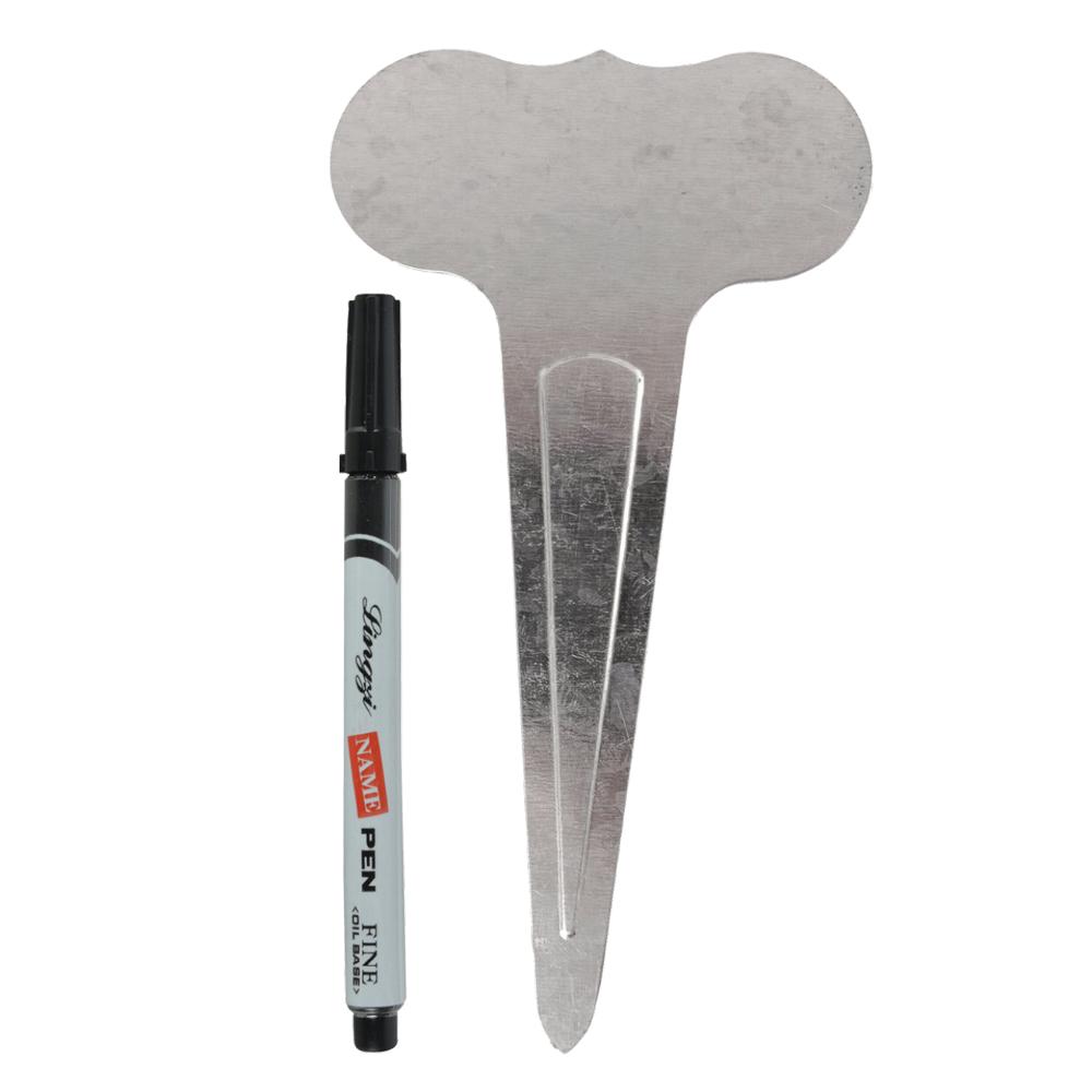 Pflanzschilder verzinkt 6er Set mit Stift