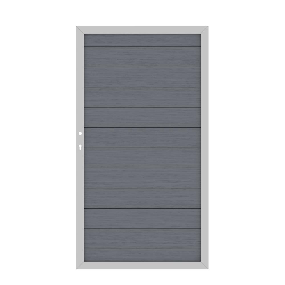 Tor WPC Classic 0980 x 1800 mm 1flgl. anthrazit/silber DIN links