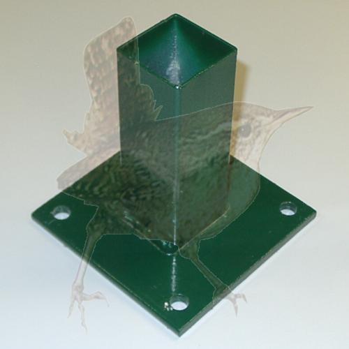 Bodenplatte grün für Quadratrohr 60x60mm / 150x150x8,0 mm