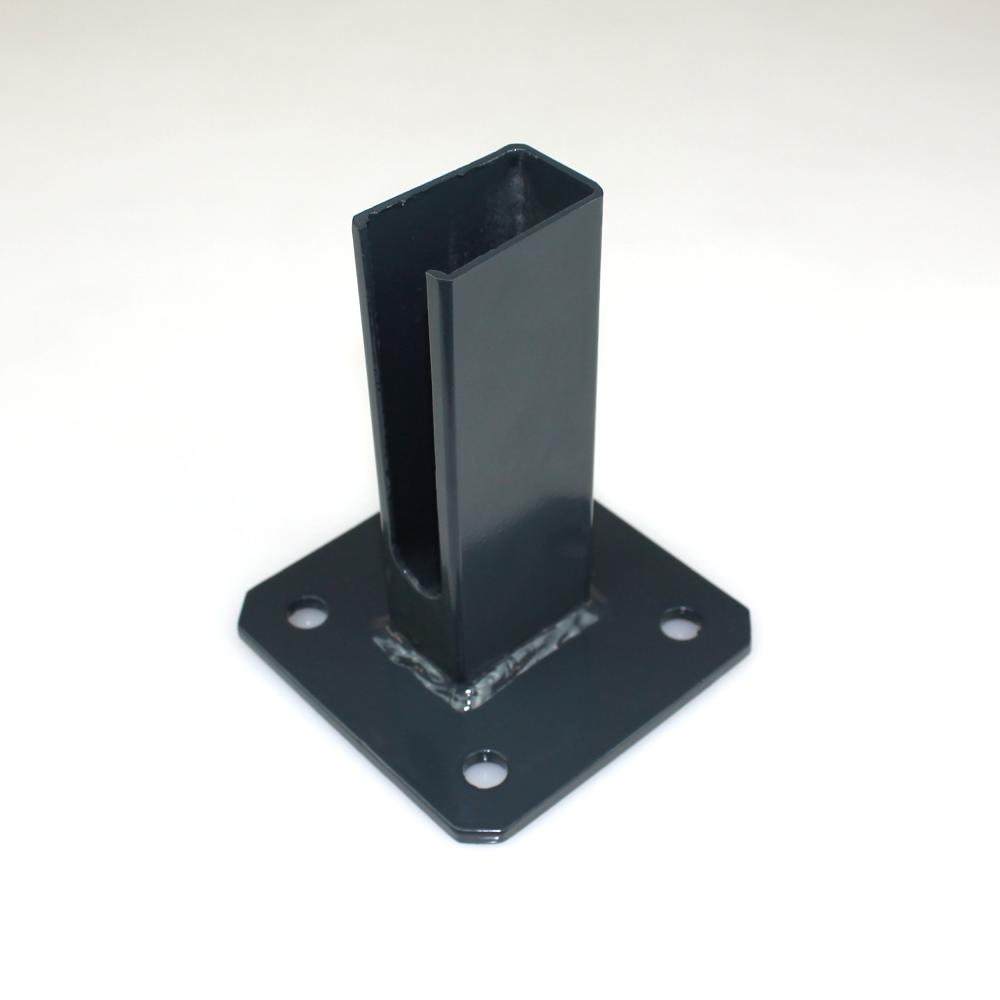 Bodenplatte für Rechteckrohr 60x40mm, 120x120x6,0mm, anth. + S
