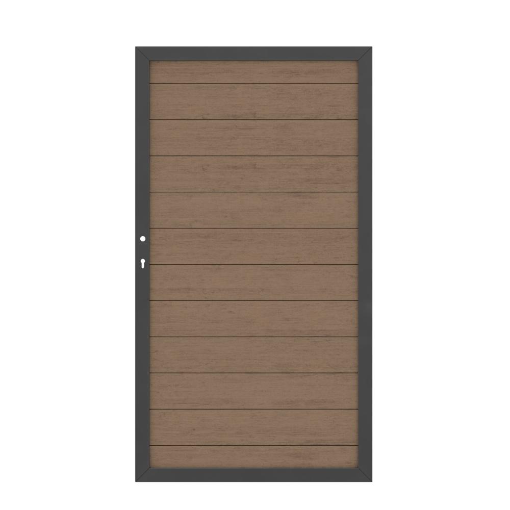 Tor WPC Classic 0980 x 1800 mm 1flgl. mandel/anthrazit DIN links