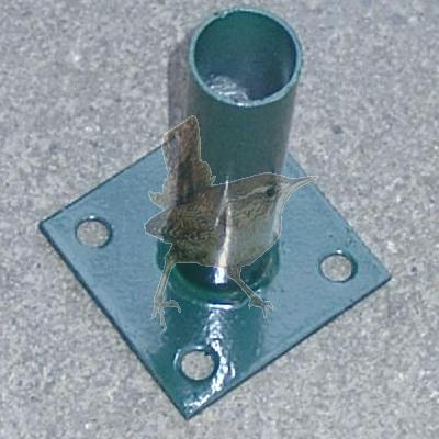Bodenplatte für Rundpfosten 48mm / 100x100x8,0mm / gruen