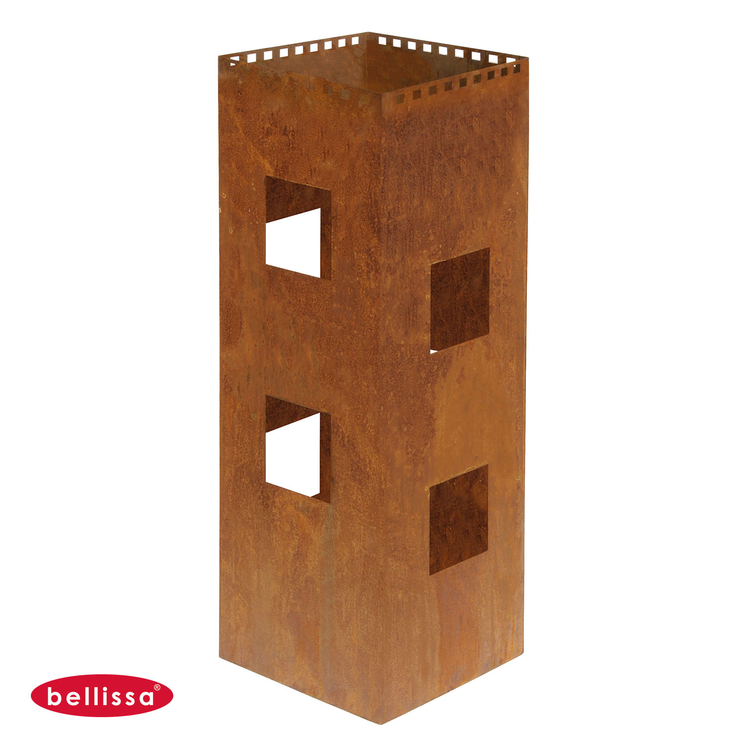 Kräuterturm Corten-Stahl - eckig 300 x 830 x 300 mm