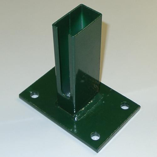 Bodenplatte für Rechteckrohr 60 x 40mm, 150 x 100 x 6,0mm, grün +S