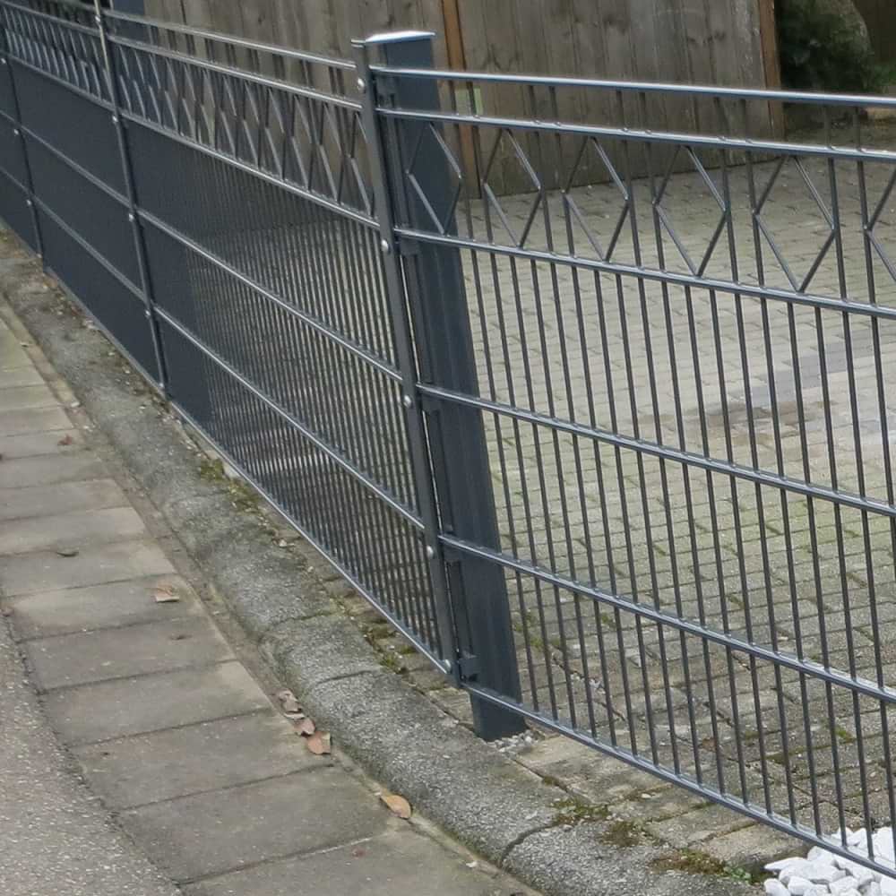 Höhe 0800 mm, Gitter Schmuckzaun U-Profil Karo - beschichtet