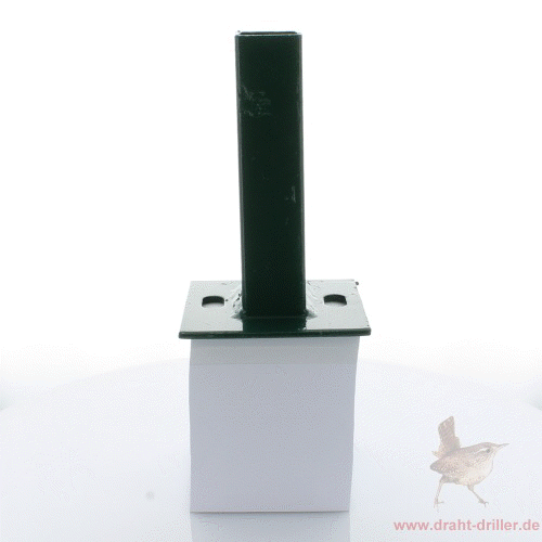 Bodenplatte für Rechteckrohr 60x40mm, auf L-Steine, grün