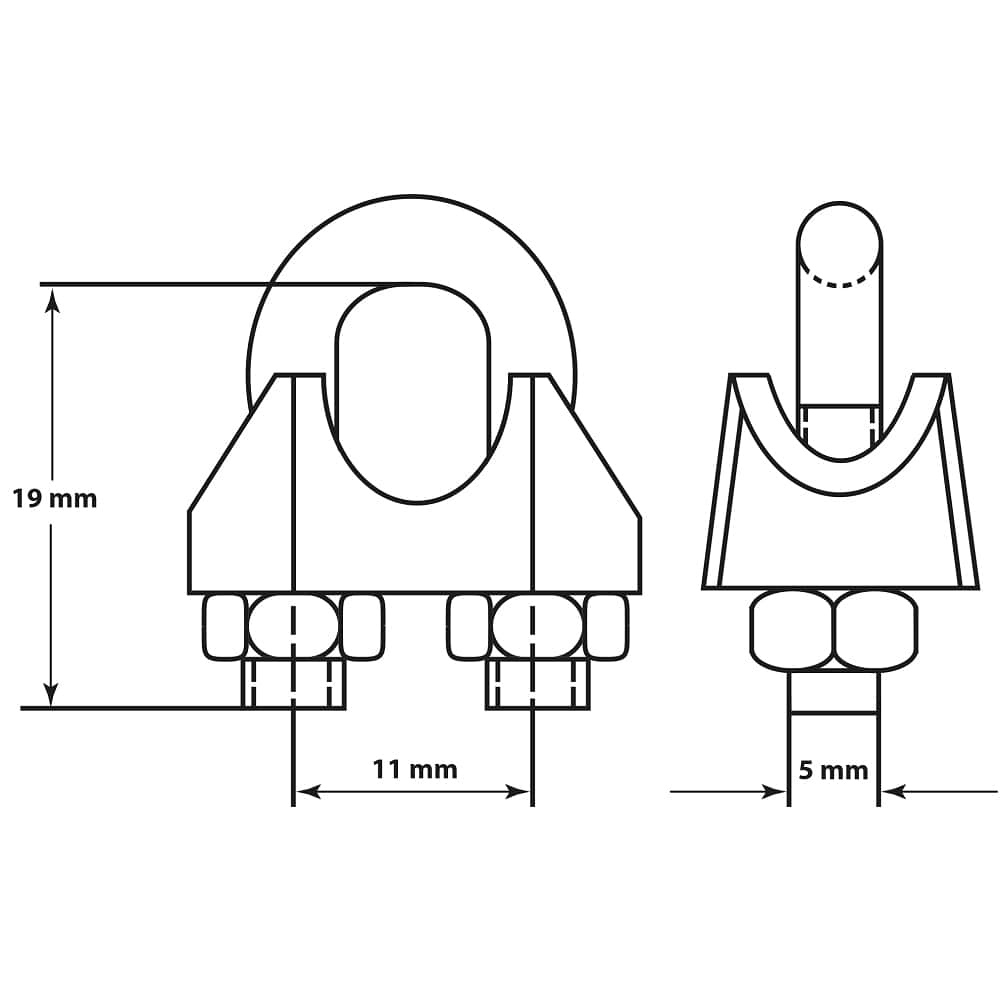 Seilklemme Bügelklemme   5,0 mm verzinkt