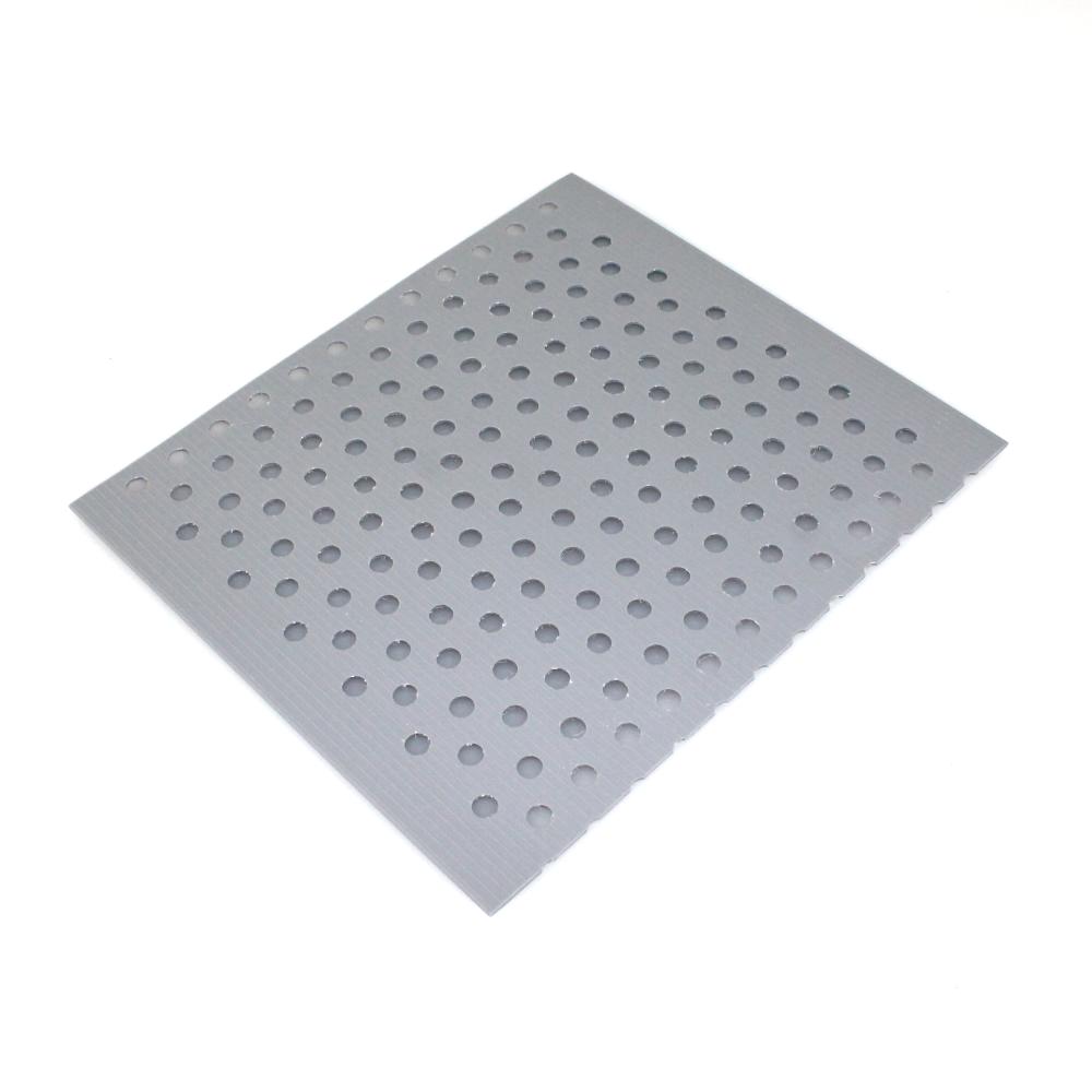Der stabile Sichtschutzstreifen 190 x 2550 mm gelocht grau