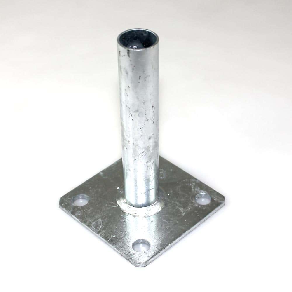Bodenplatte für Rundpfosten 34mm / 100x100x4,0mm / verzinkt