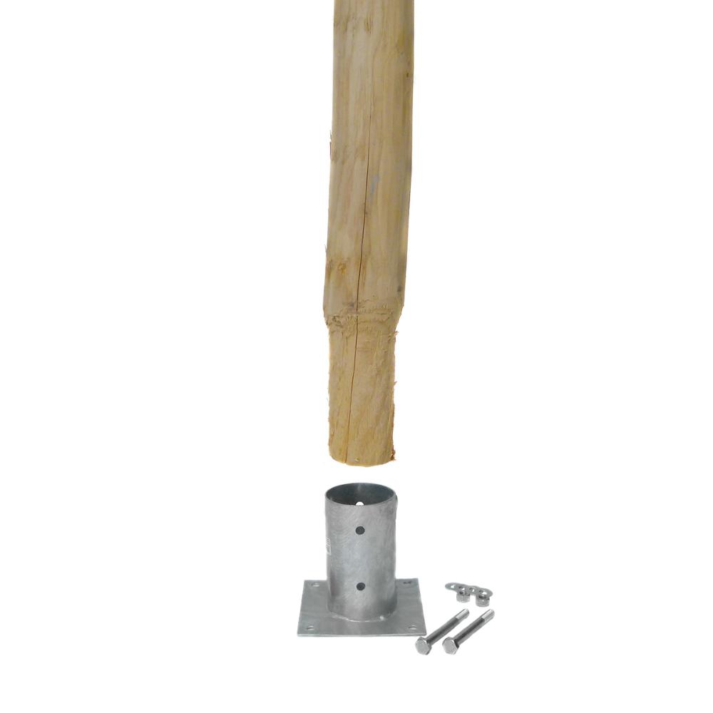Staketenzaun 1000 mm Holzpfahl Kastanie 090/110 mm  Aufschraubhülse