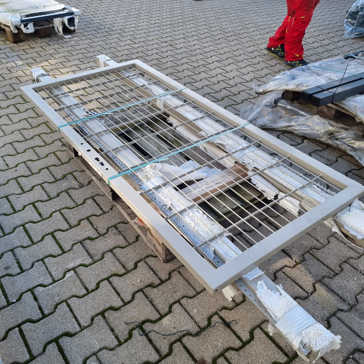 Tor 1000x2000 mm RAL 7030 steingrau Tandemschloss