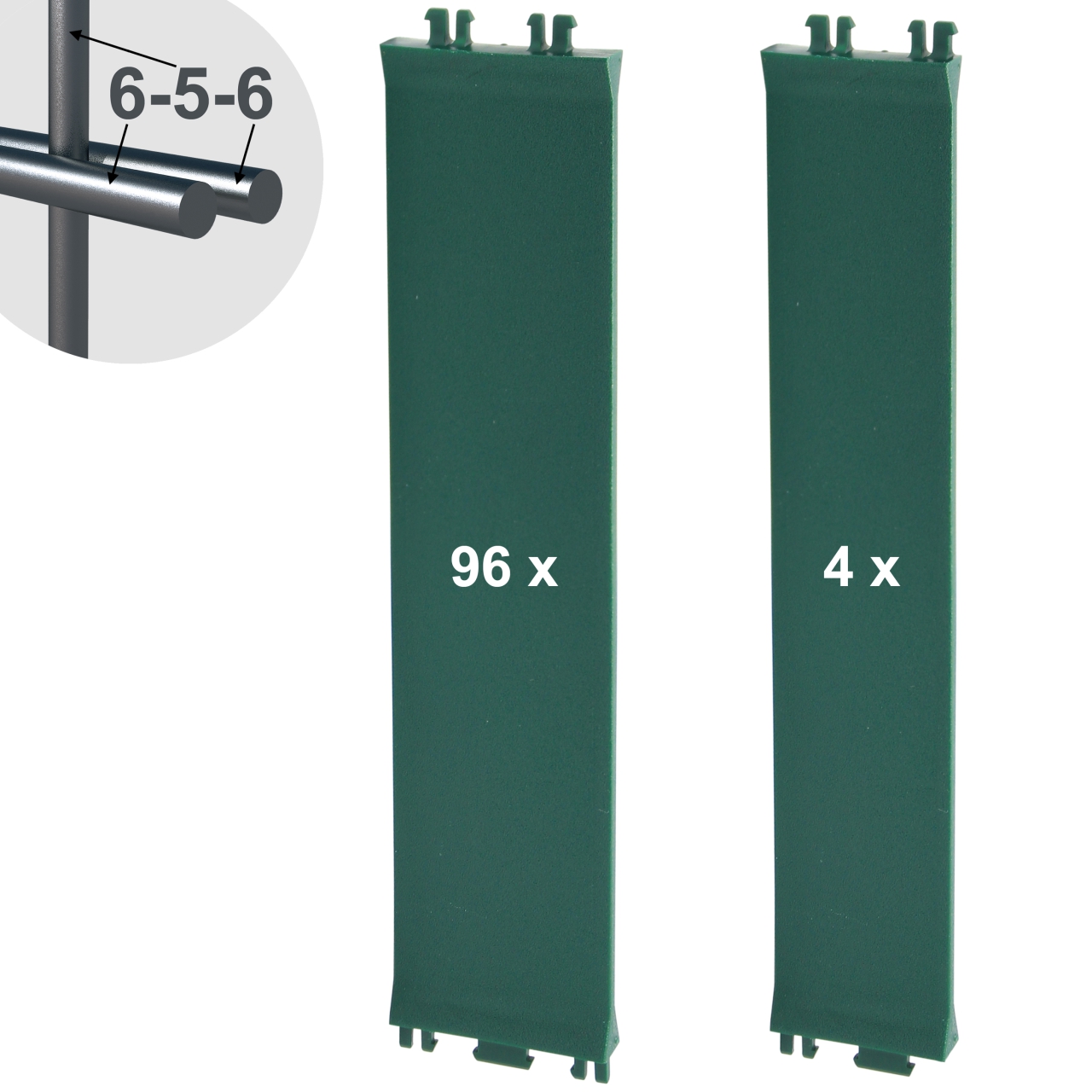 Sichtschutz Clips 6-5-6 mm Moosgrün (100 Stück)