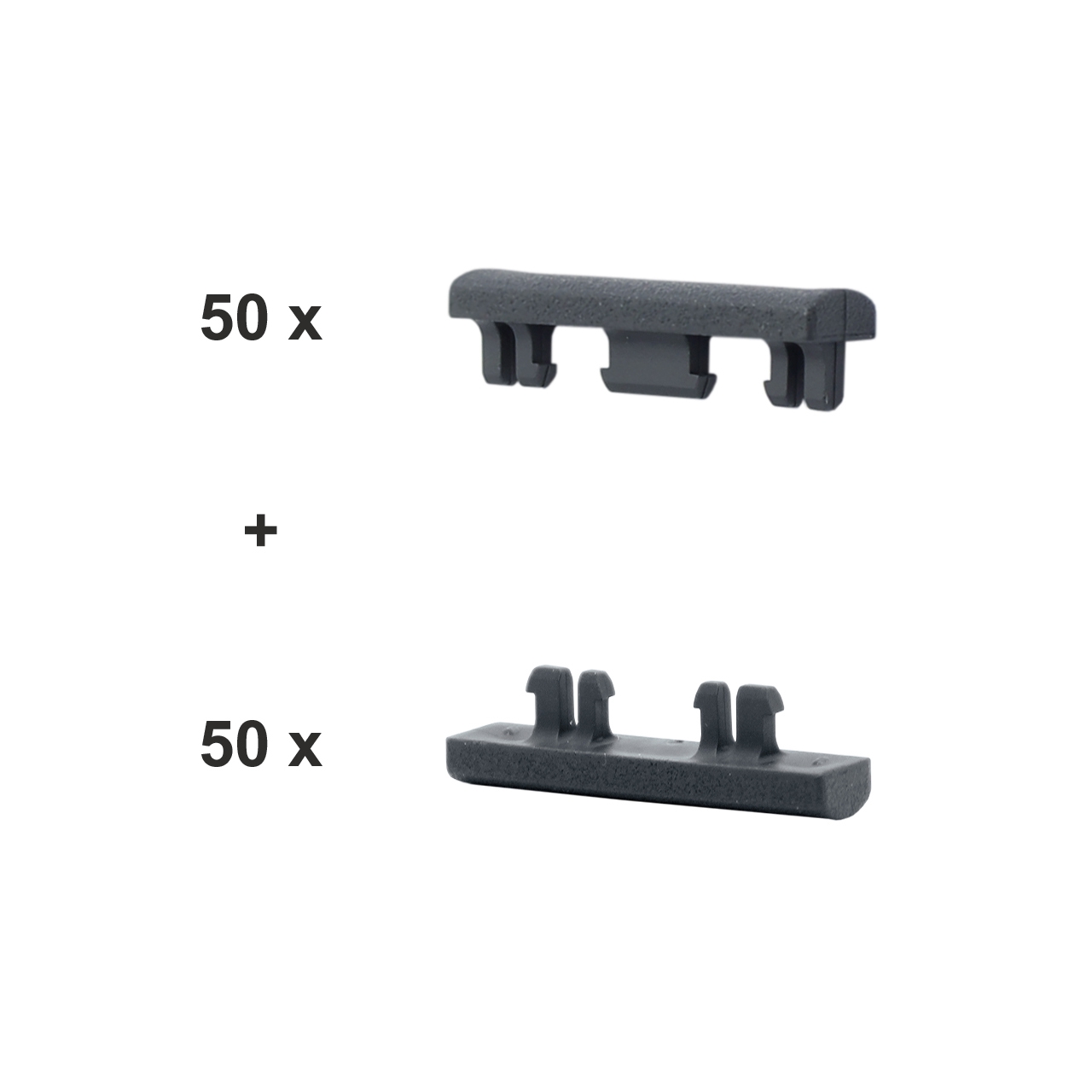 Sichtschutz Clips Abschlussclipse 6-5-6 mm Anthrazitgrau (100 Stück)