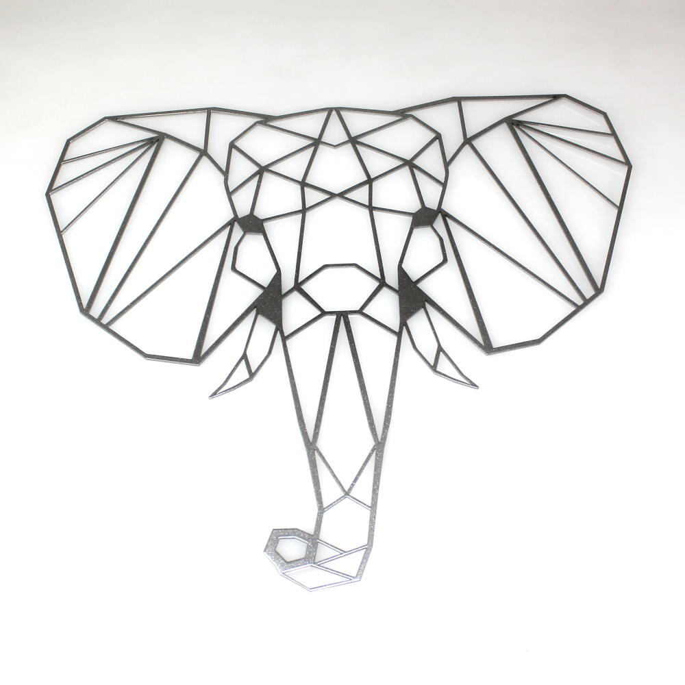 Wanddekoration Elefant klein silber