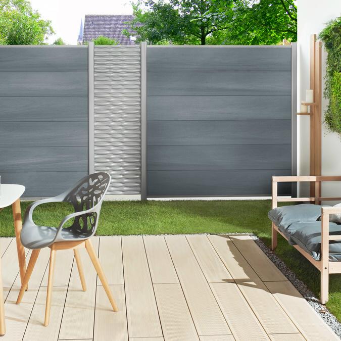 Sichtschutz WPC Platinum XL 1780 x 1830 mm grau