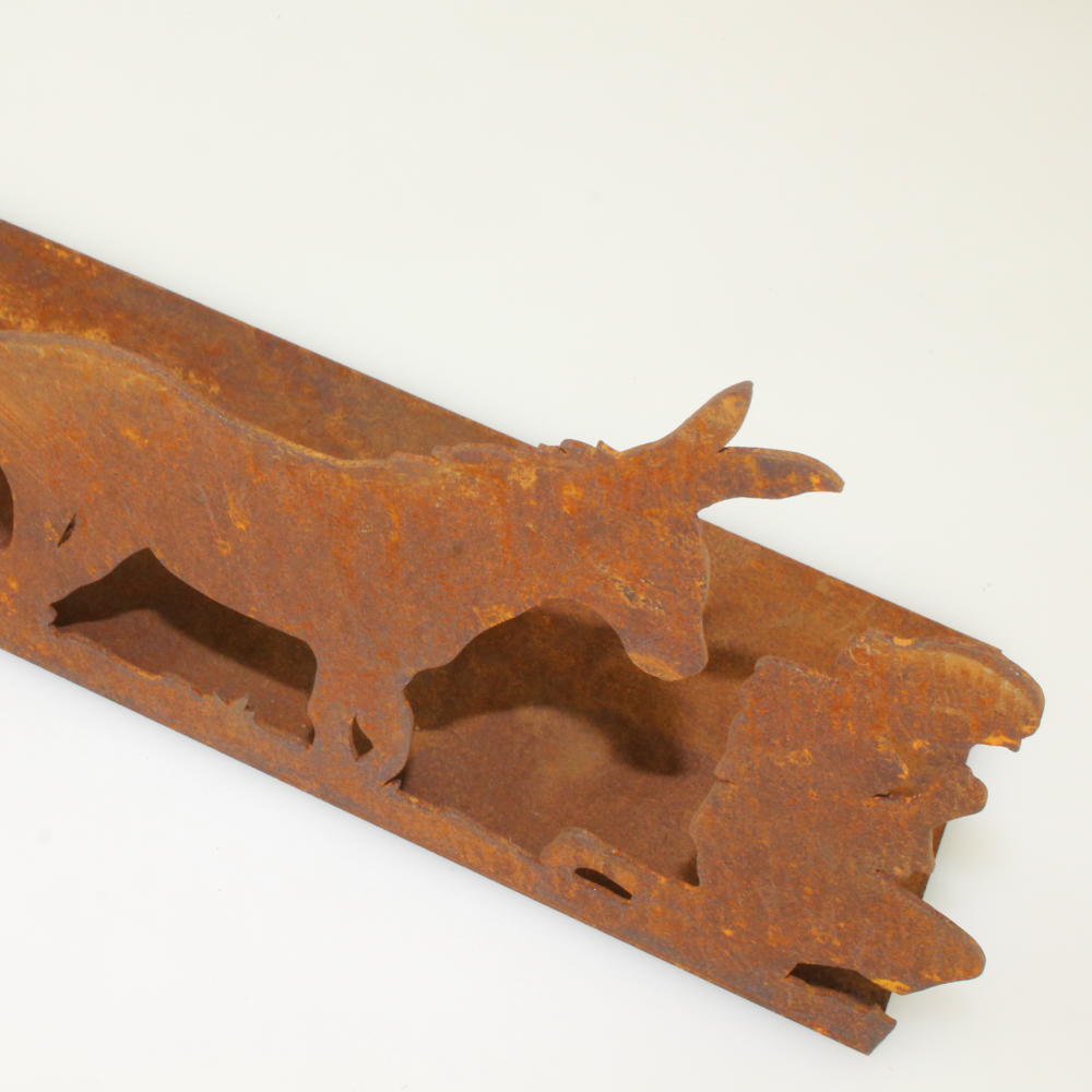 Rost Krippenszene 370 mm Schäfer und Esel Typ L eckige Platte