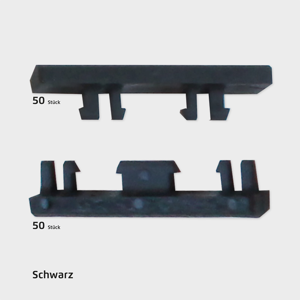 Sichtschutz Clips Abschlussclipse 8-6-8 mm Schwarz (100 Stück)