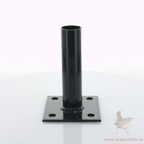Bodenplatte für Rundpfosten 42mm / 100x100x4,0mm kurz anthrazit