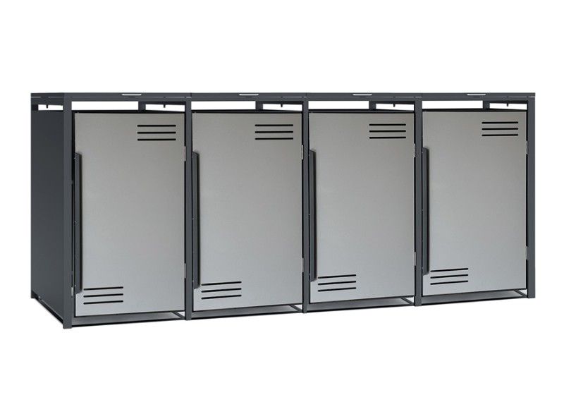 Müllbox 4er Grau/Anthrazit