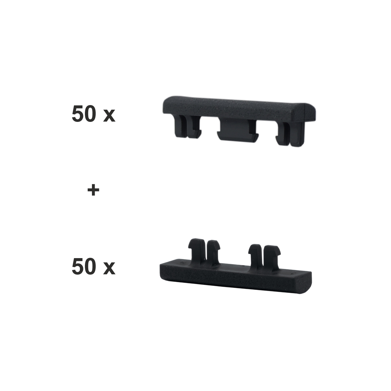 Sichtschutz Clips Abschlussclipse 6-5-6 mm Schwarz (100 Stück)