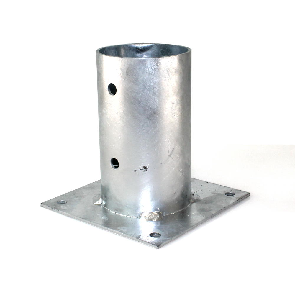 Bodenplatte Ø 89 mm 150x150 mm verzinkt